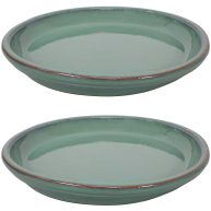 Sunnydaze Decor Glazed Ceramic Planter Saucers