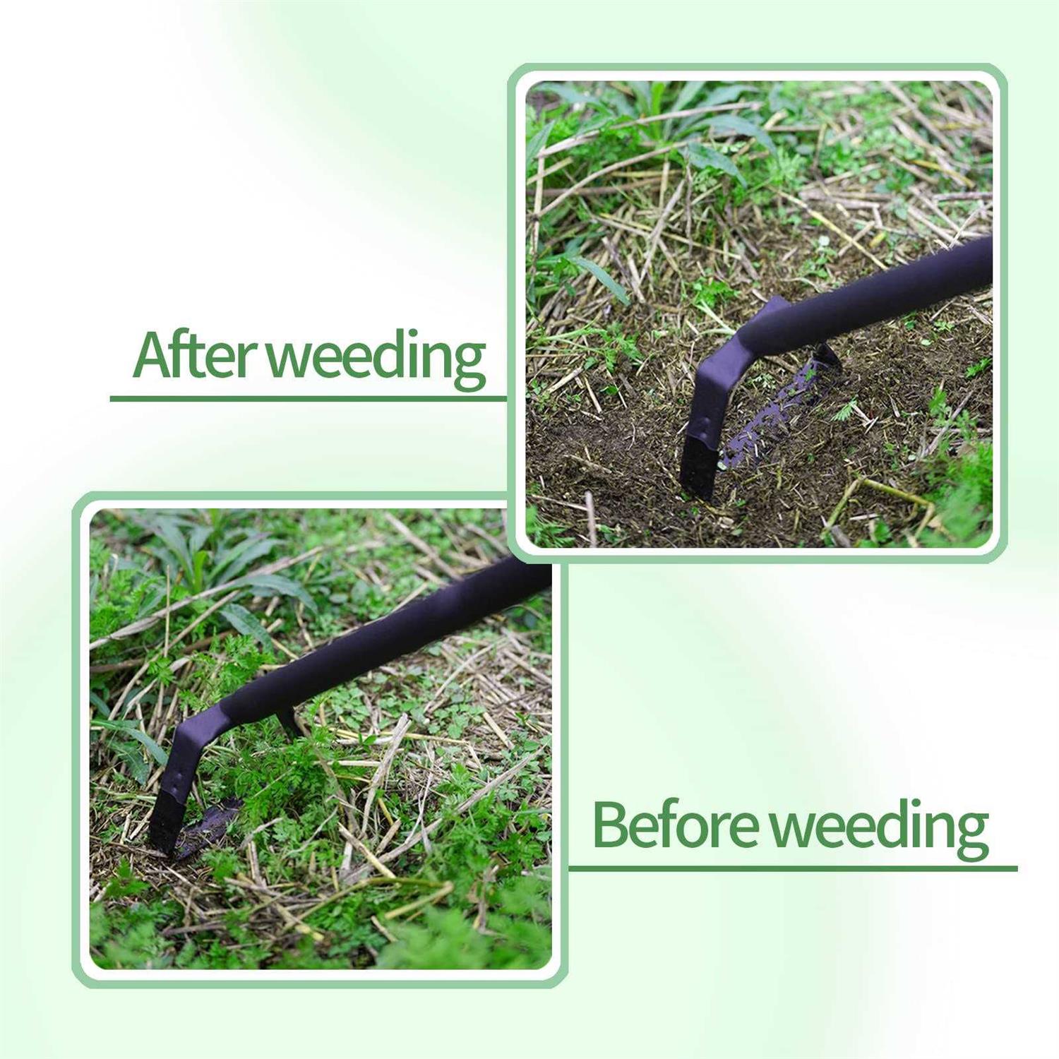 Weeding Hoe Gardening Tools Black Long Handle Heavy Duty Stainless Steel,Stirrup Hoe for Weeding and Loosening Soil - Image 4