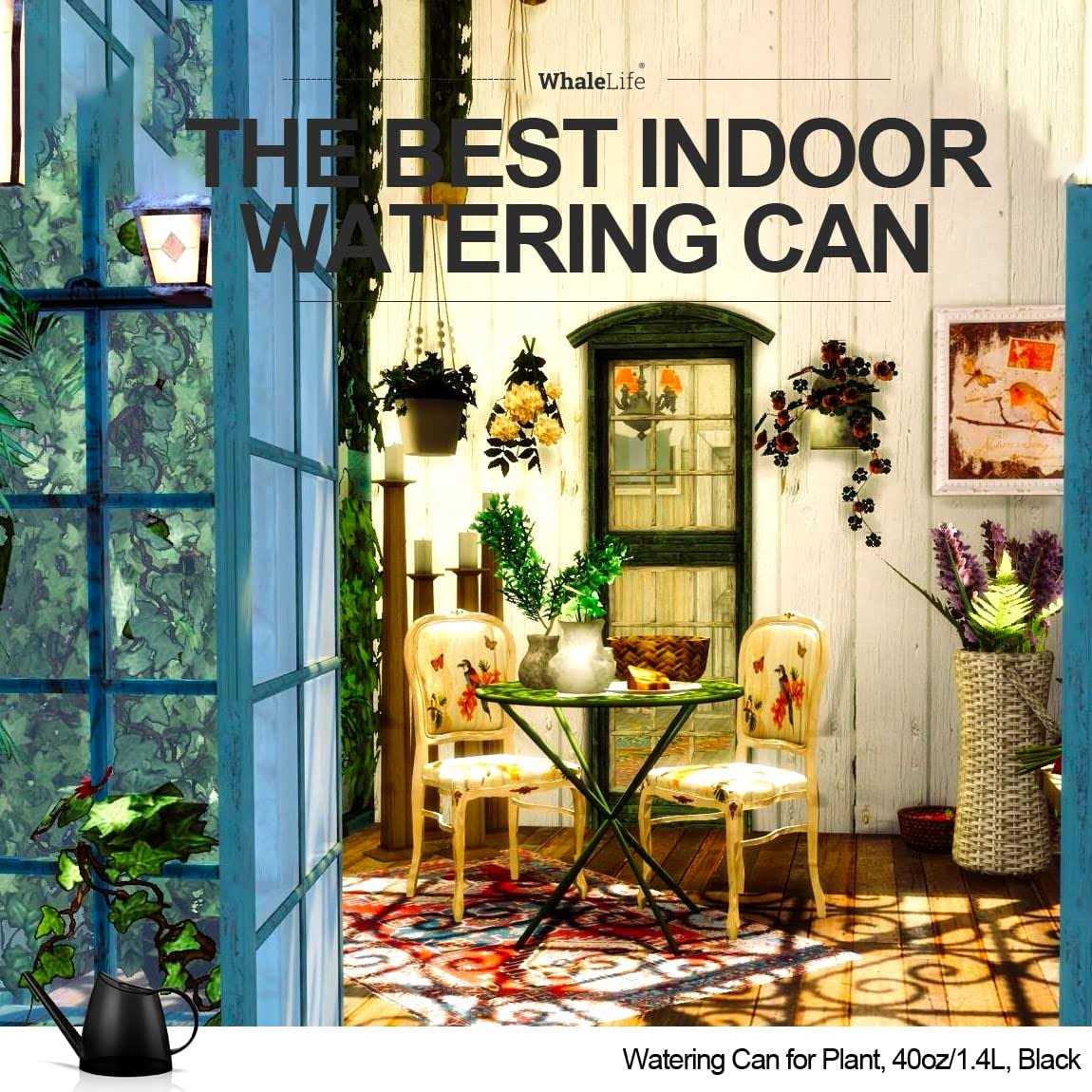 Whalelife Indoor Watering Can for House Bonsai Plants Garden Flower Long Spout 40oz - Image 5