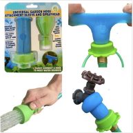 Rinseroo Universal Garden Hose Attachment Sleeve & Sprayhead Stretch-to-Connect Hose Connector & Sprayer