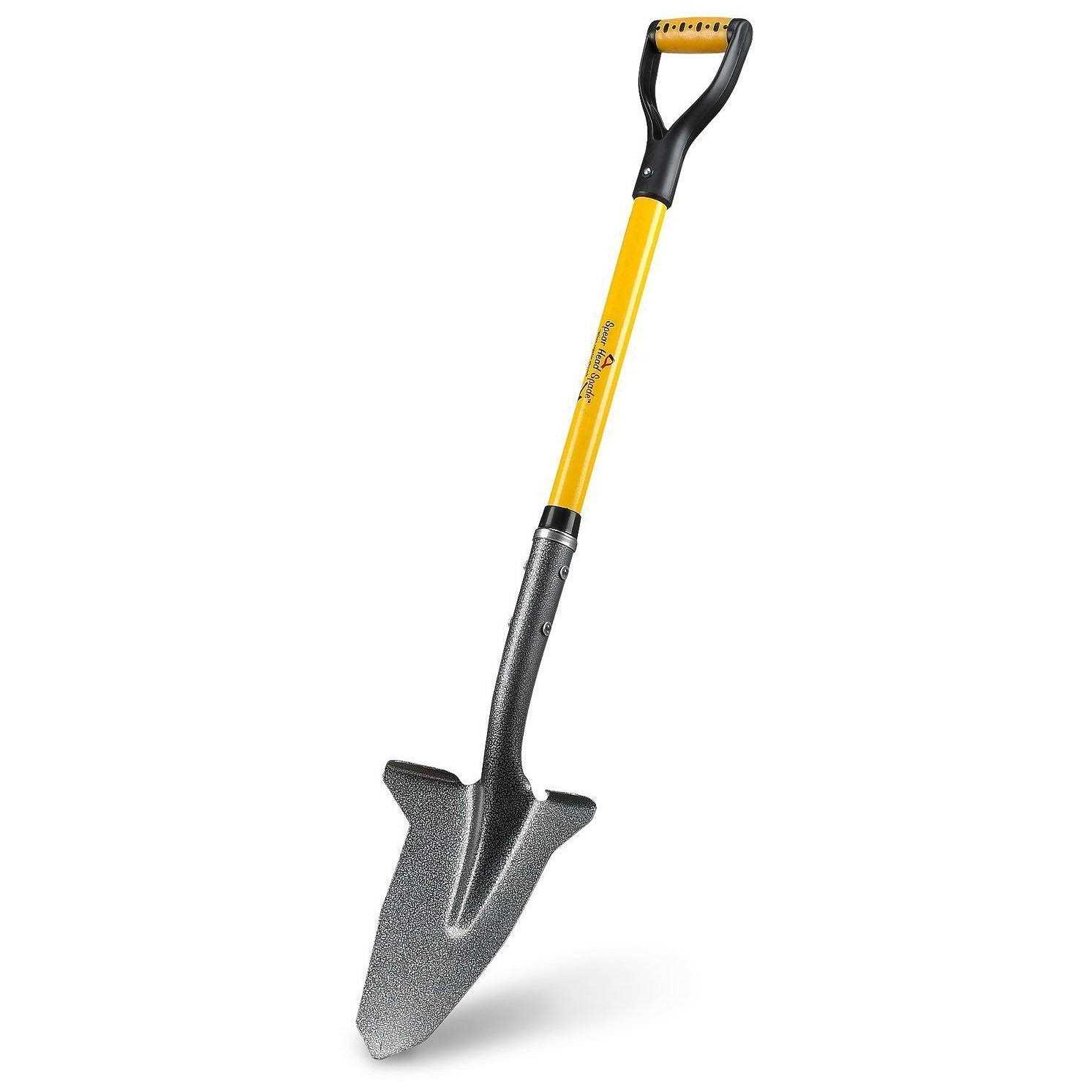 Spear Head Spade Reinforced Fiberglass Gardening Shovel with Cushioned D Grip - Image 4