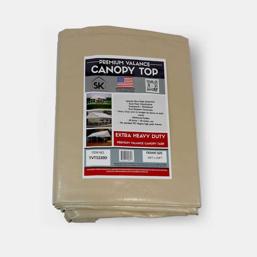 Skilcut Extra Heavy Duty Premium 16 Mil Valance Replacement Canopy Tarp Top Cover