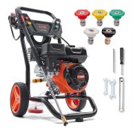 VEVOR Gas Pressure Washer, 3600 PSI 2.6 GPM, Gas Powered Pressure Washer with Copper Pump, Spray Gun and Extension Wand