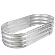 WERYGUTE Galvanized Raised Garden Bed Oval Metal Planter Garden Boxes Outdoor for Gardening