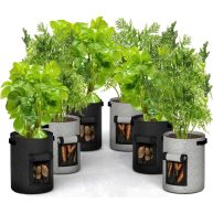 Utopia Home 10-Gallon Potato Grow Bags Pack Foldable, Breathable, and Non-Woven Vegetable Planters – Easy to Move Gardening Pots