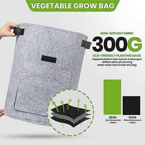 Utopia Home 10-Gallon Potato Grow Bags Pack Foldable, Breathable, and Non-Woven Vegetable Planters – Easy to Move Gardening Pots - Image 4