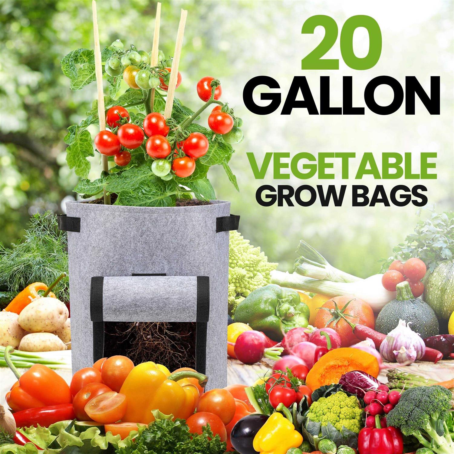 Utopia Home 10-Gallon Potato Grow Bags Pack Foldable, Breathable, and Non-Woven Vegetable Planters – Easy to Move Gardening Pots - Image 5