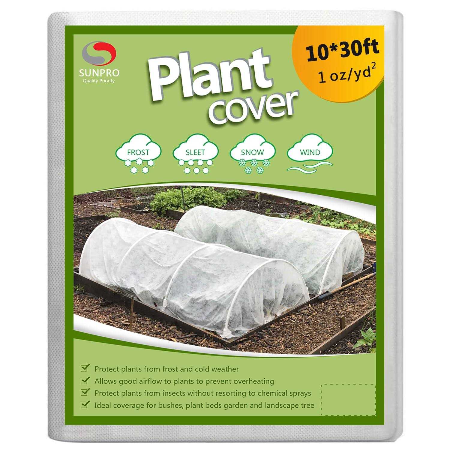 SUNPRO Plant Covers Freeze Protection,10Ft x 30Ft Reusable Floating Row Cover