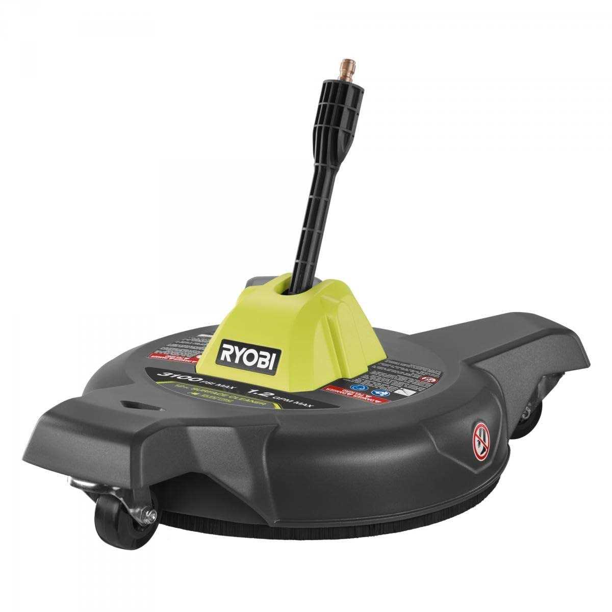 RYOBI 12 in. 3100 PSI Electric Pressure Washer Surface Cleaner with Caster Wheels