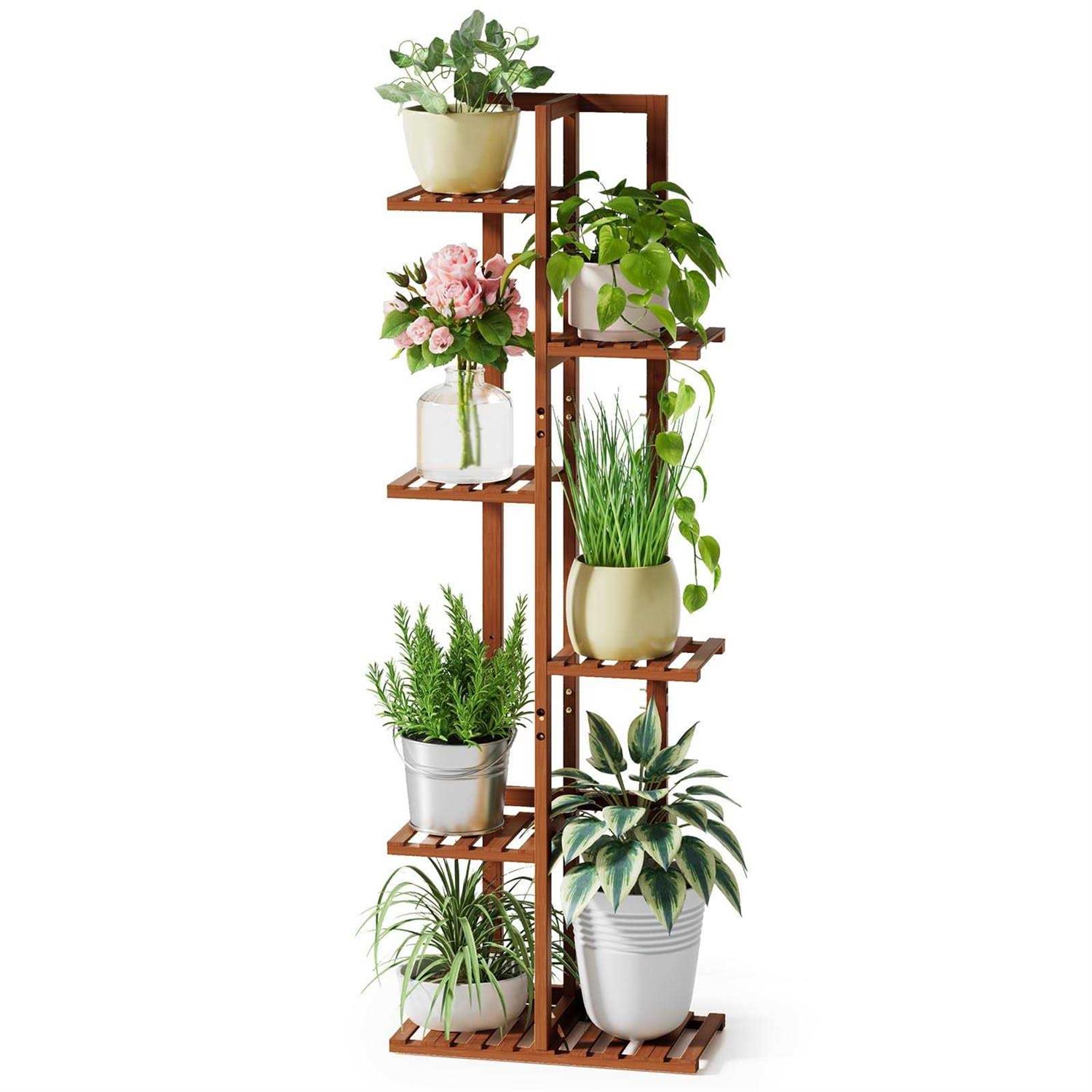 ROSSNY Bamboo Plant Stand Plant Stands for Indoor Tall Plant Rack 6 Tier Plant Stand - Image 3