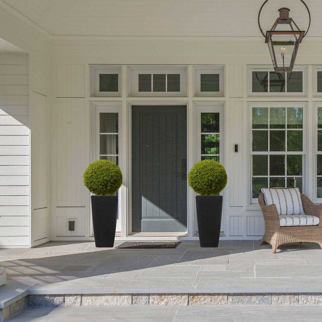 Stephan Roberts Rectangle 22 Inch Tall Planters Durable Lightweight Indoor Outdoor Planting Pots with Soil Saver Shelf/Drainage Holes - Image 3