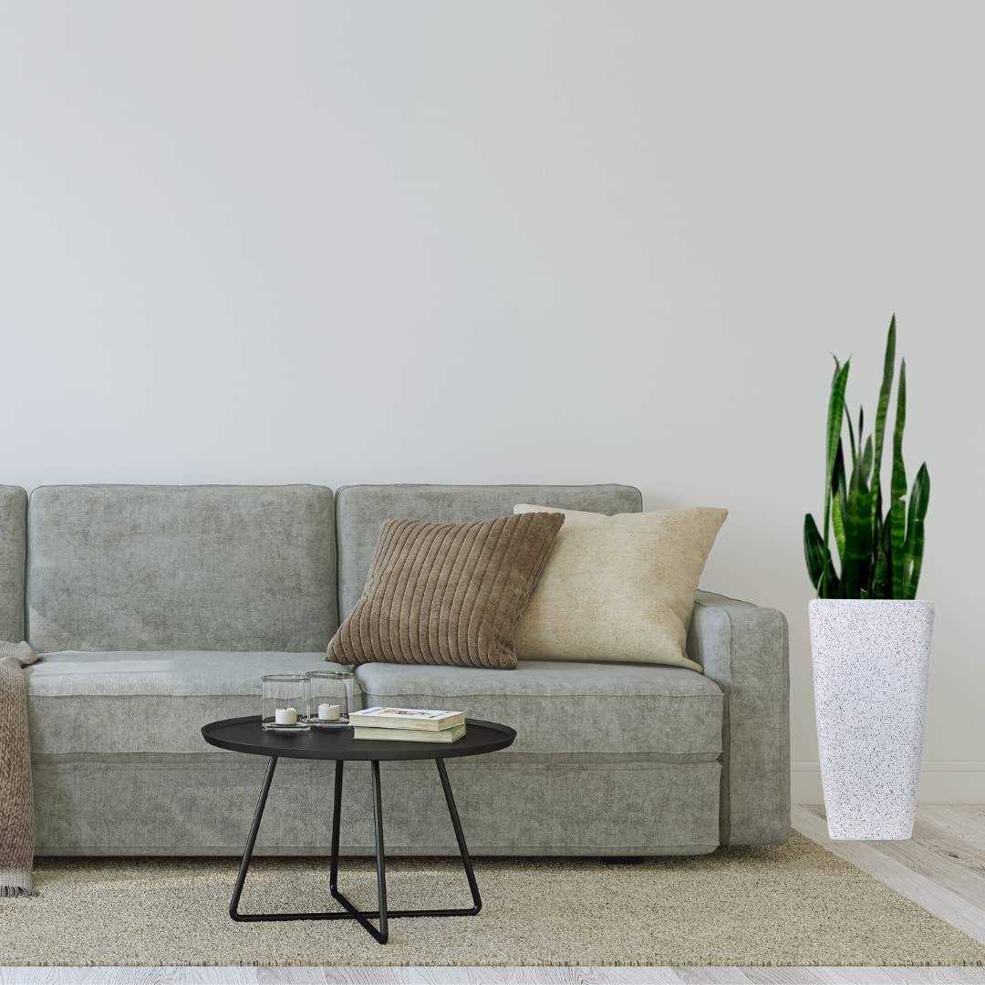 Stephan Roberts Rectangle 22 Inch Tall Planters Durable Lightweight Indoor Outdoor Planting Pots with Soil Saver Shelf/Drainage Holes - Image 5