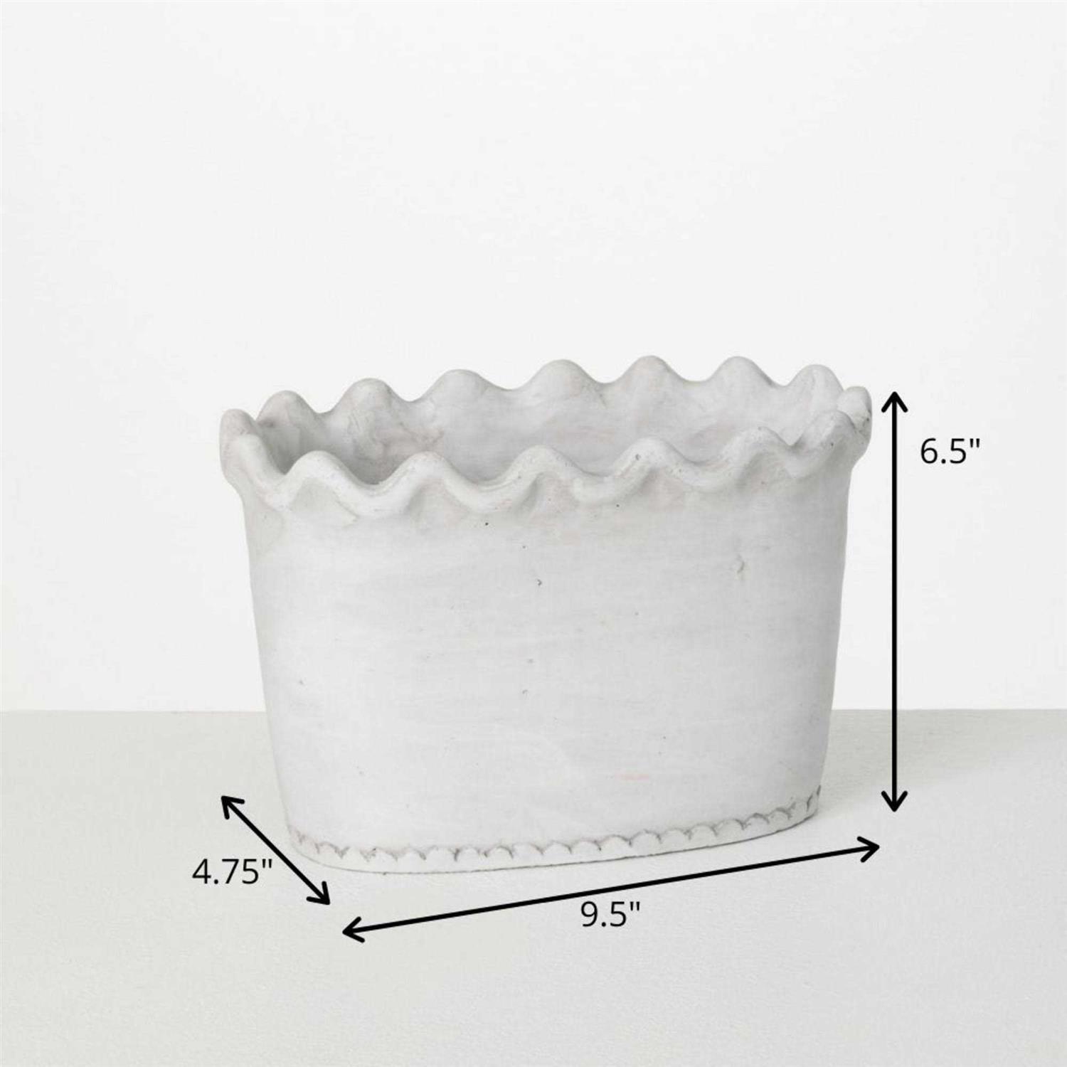 Sullivans Scalloped Edge Dish Garden Pot - Image 2