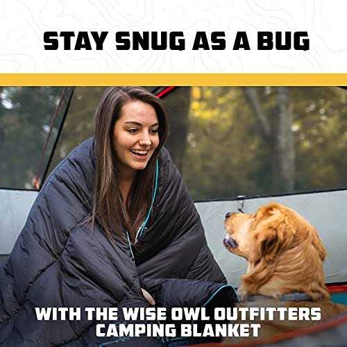 Wise Owl Outfitters Camping Blanket Packable & Waterproof Warm Camping Quilt - Image 3