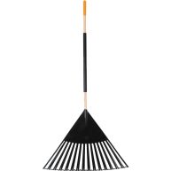 True Temper 48 in. Hardwood/Steel Handle Leaf Rake with 30 in. W Clog-Free Tines for Leaves, Grass, Twigs, Pine Needles and More