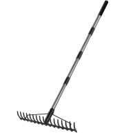 WaLensee 63 in. Steel Handle 17-Tine Bow Rake