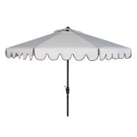 Safavieh Venice Single Scallop 9Ft Crank Outdoor Push Button Tilt Umbrella