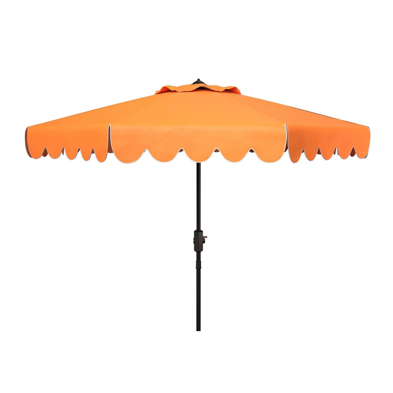 Safavieh Venice Single Scallop 9Ft Crank Outdoor Push Button Tilt Umbrella