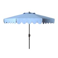 Safavieh Venice Single Scallop 9Ft Crank Outdoor Push Button Tilt Umbrella