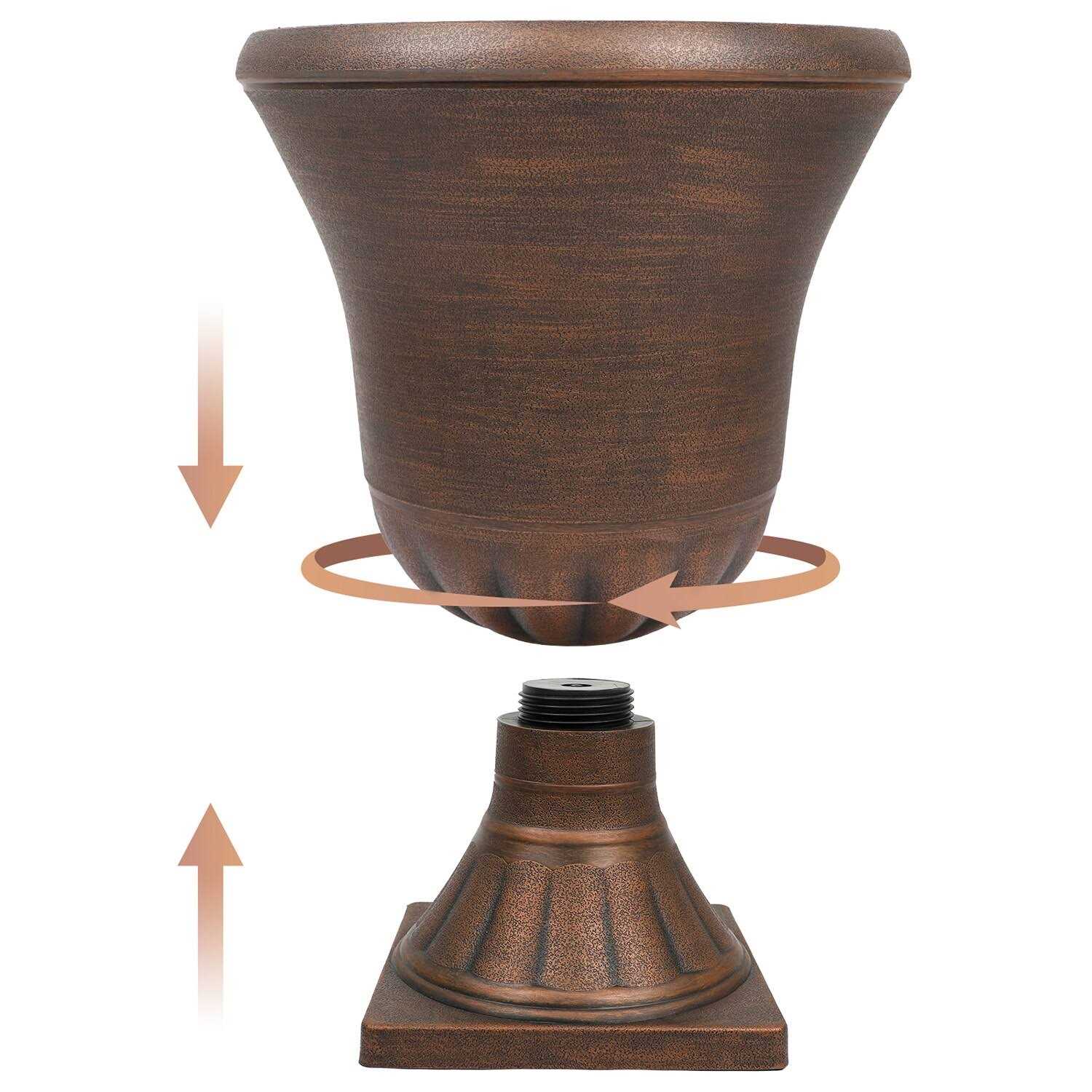 Worth Garden 15 in. x 22 Plastic Urn Planter - Image 2