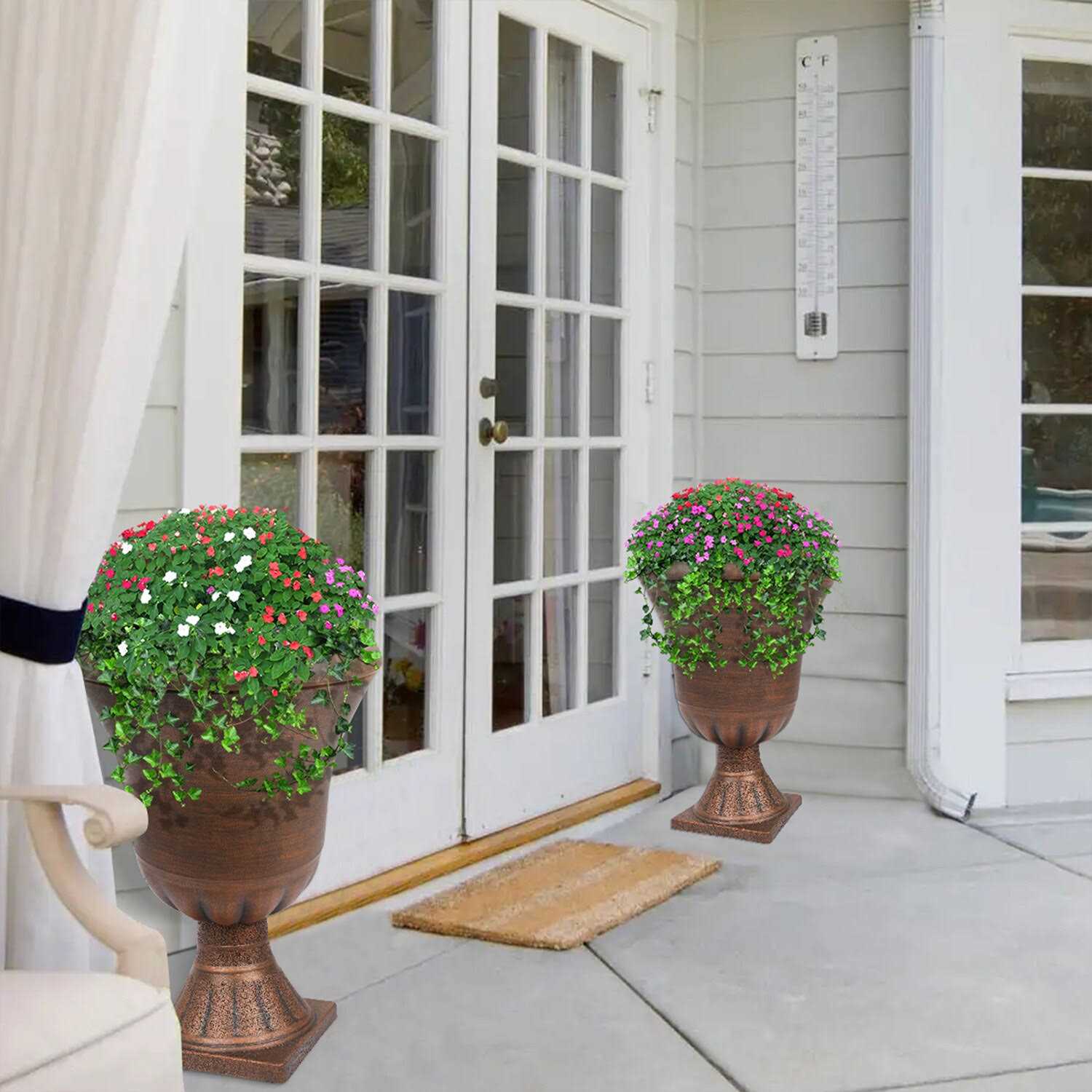 Worth Garden 15 in. x 22 Plastic Urn Planter - Image 4