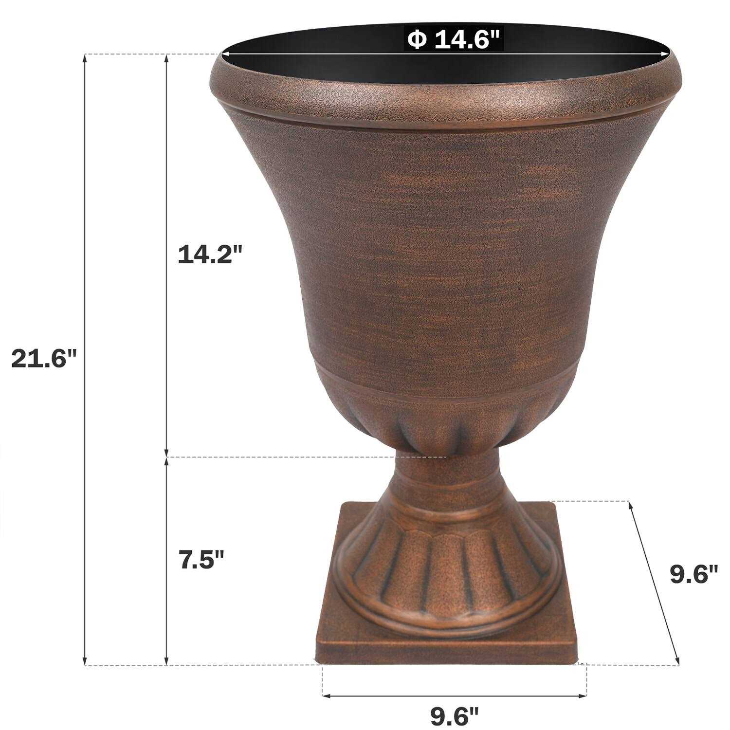 Worth Garden 15 in. x 22 Plastic Urn Planter - Image 5