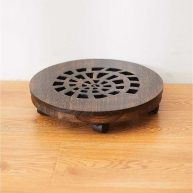 SINOBEST Wood Plant Caddy Heavy Duty Rolling Planter Dolly with Rotating Casters