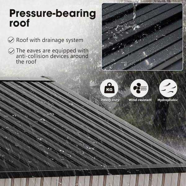 Sizzim 8 ft. W x 6 ft. D Metal Storage Shed for Garden and Backyard - Image 3