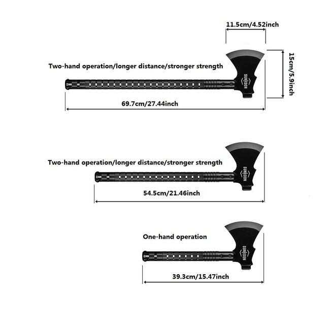 Sunkoon Survival Shovel Survival Axe Camping Folding Shovels Hatchet with 19.2-37.8inch Lengthened Handle Enlarged Shovelhead High Carbon Steel - Image 4