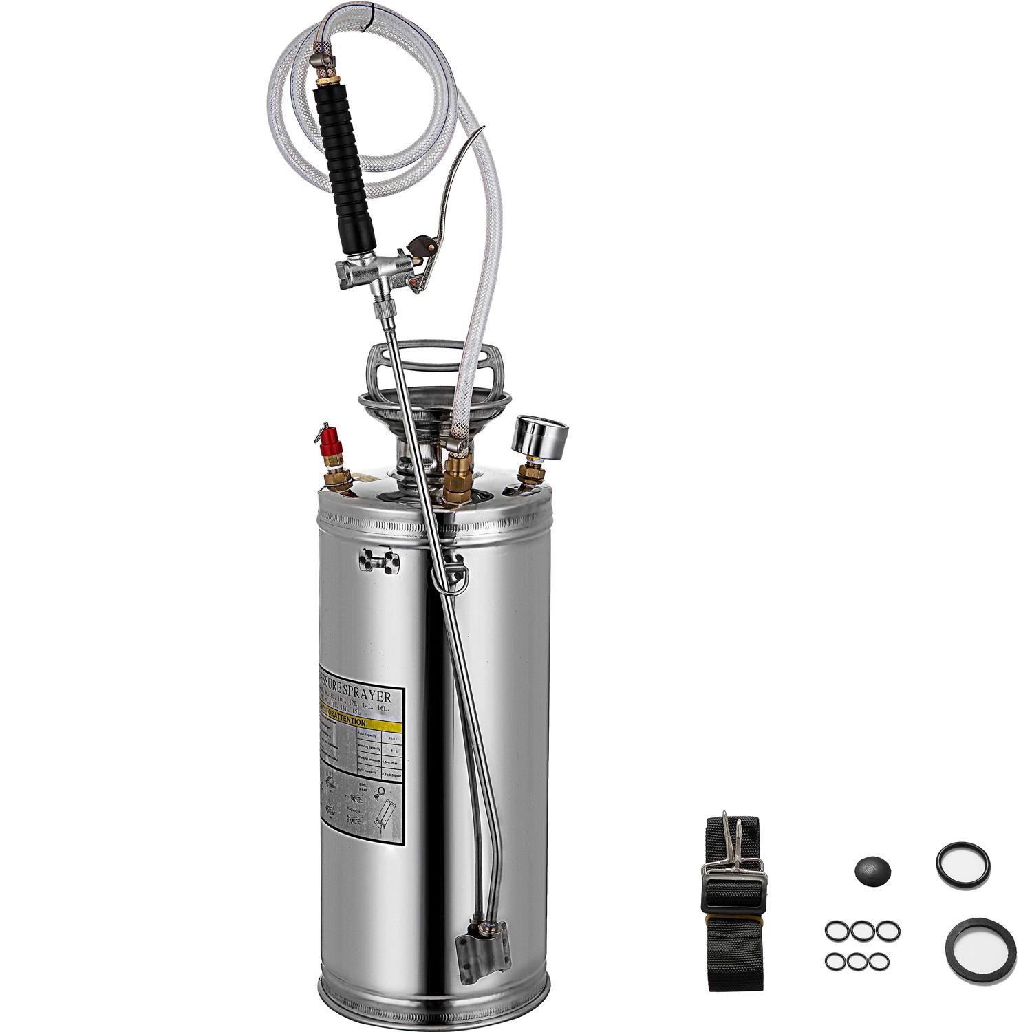 VEVOR 2 Gal Stainless Steel Industrial Hand-Pumped Sprayer PWQBXG8L000000001V0