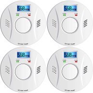 Smoke Detector and Carbon Monoxide Detector Co2 Detector Battery Powered with Test/Reset Button 4 Pack