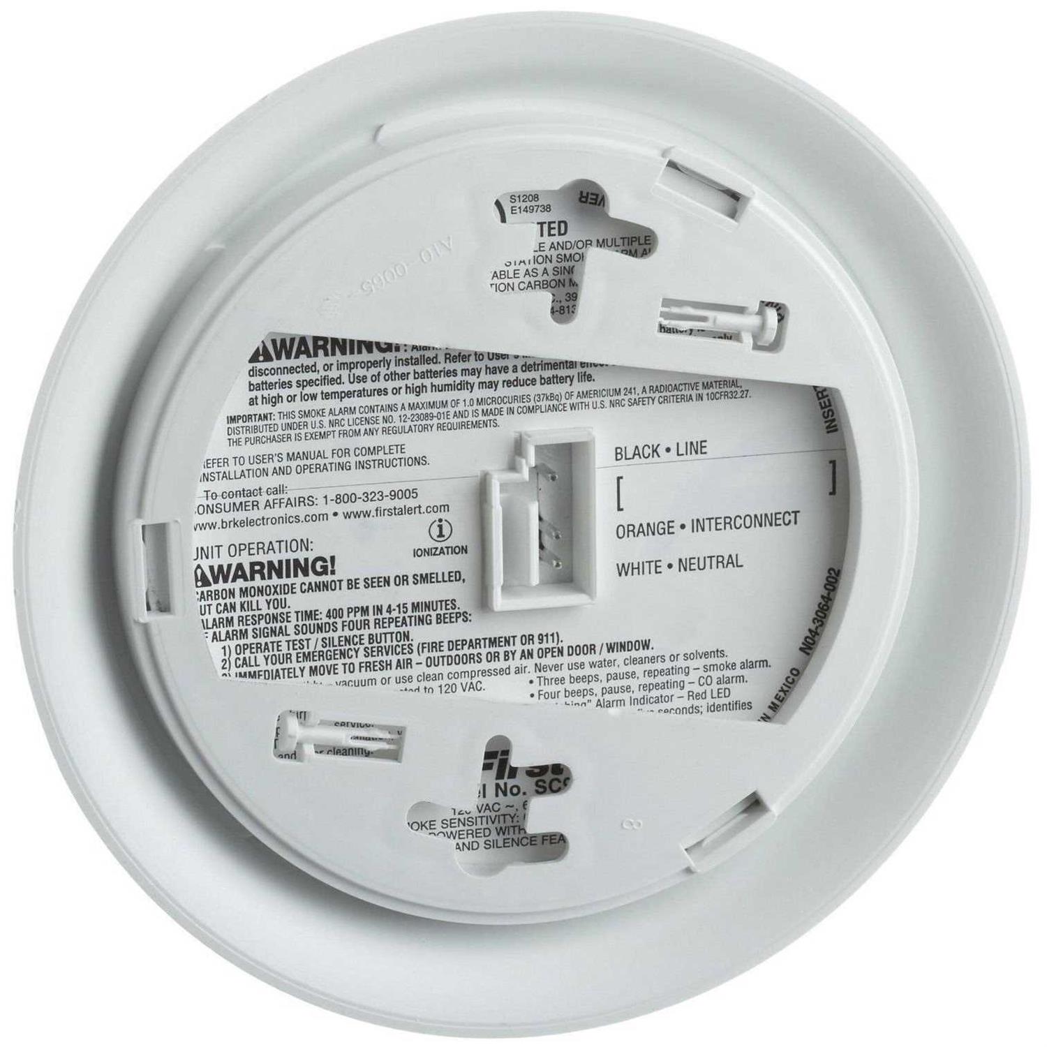 First Alert BRK SC9120FF Hardwired Smoke and Carbon Monoxide Detector with Battery Backup - Image 2