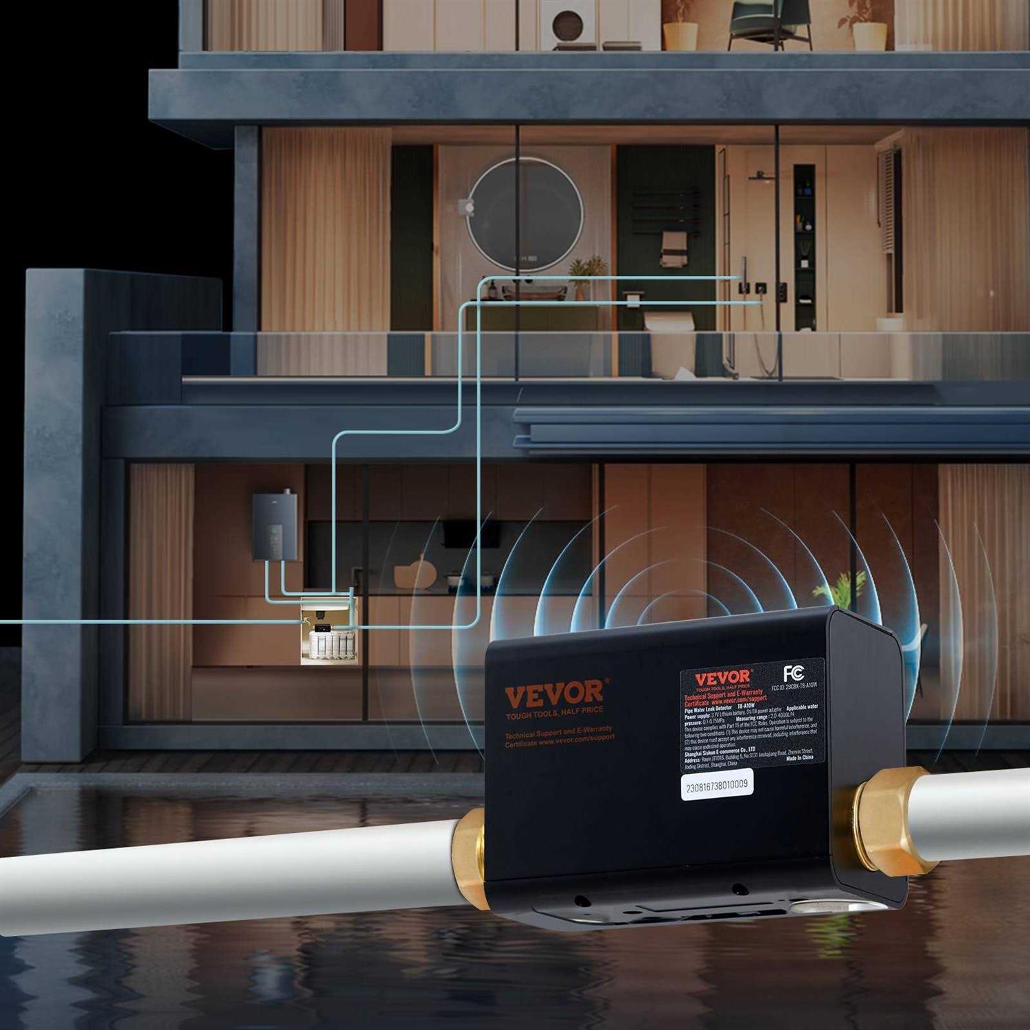 VEVOR WI-FI Smart Water Monitor and Automatic Shutoff Detector - Image 4