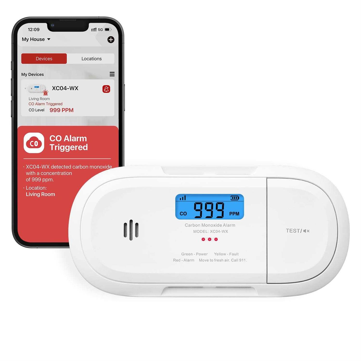Smart Carbon Monoxide Detector X-Sense Wi-Fi CO Detector Real-Time Push Notifications via X-Sense Home Security App - Image 2