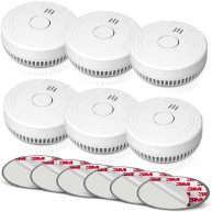 Ecoey Smoke Alarm Fire Detector, Battery Photoelectric Smoke Detector with Test Button and Low Battery Signal