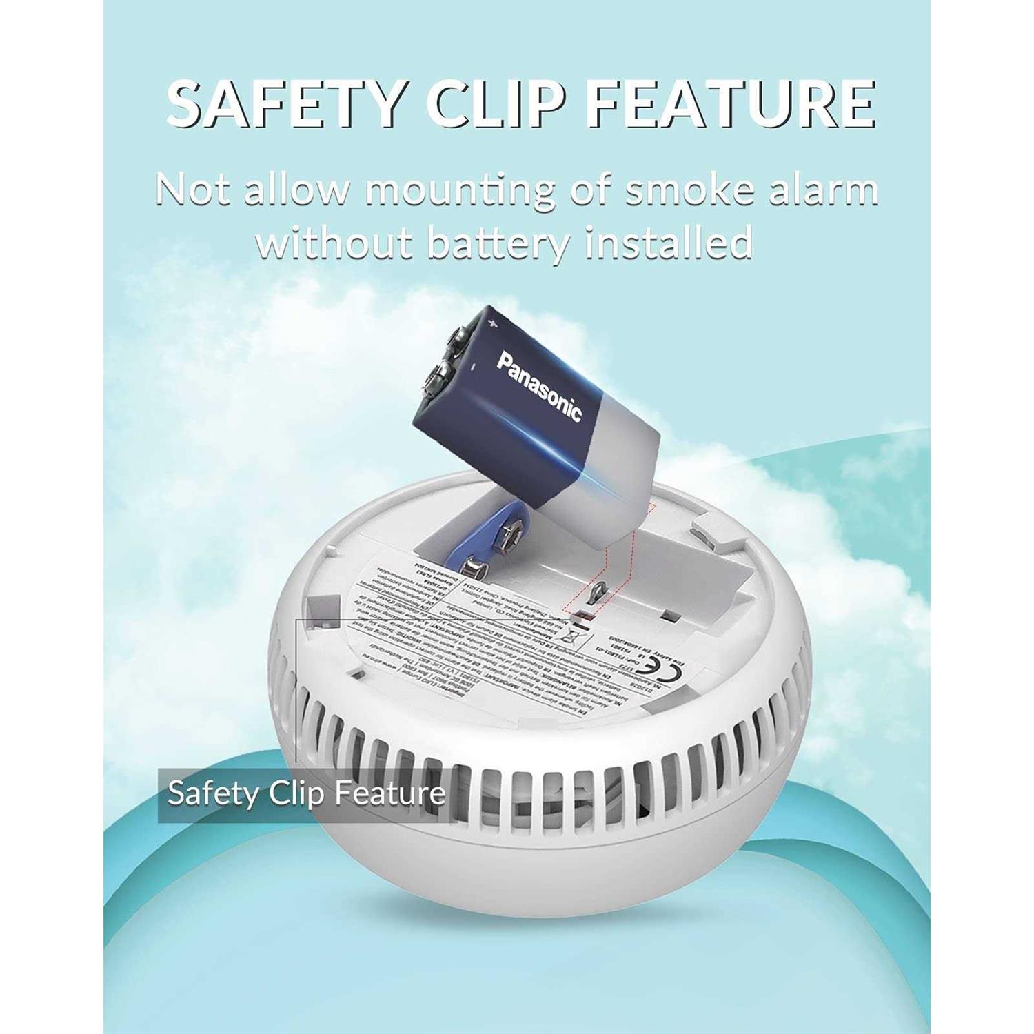 Ecoey Smoke Alarm Fire Detector, Battery Photoelectric Smoke Detector with Test Button and Low Battery Signal - Image 3