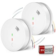 SITERWELL Hardwired Interconnected Smoke Detector Photoelectric Smoke Alarm with 9V Backup Battery