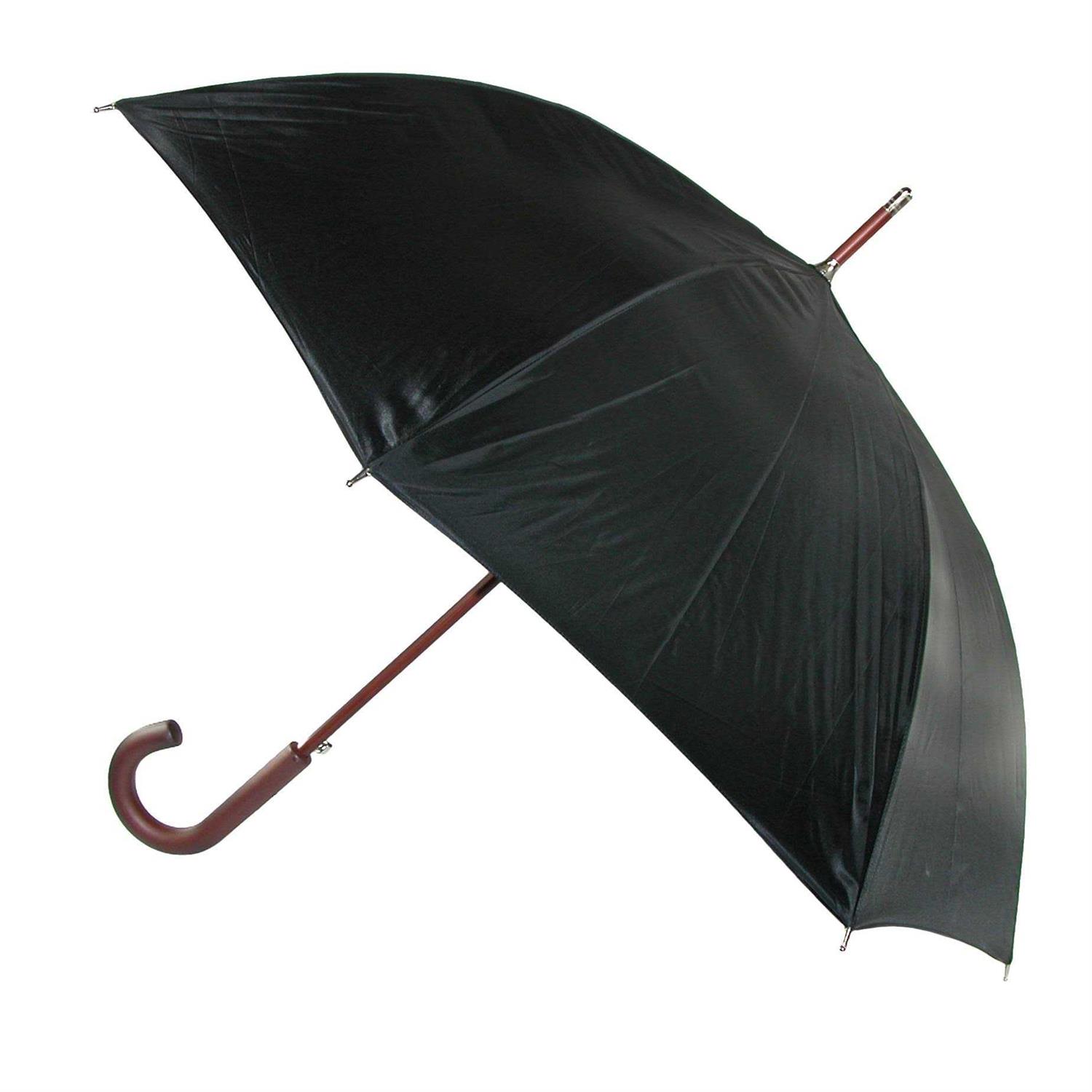 Totes Auto Open Wooden Stick Umbrella