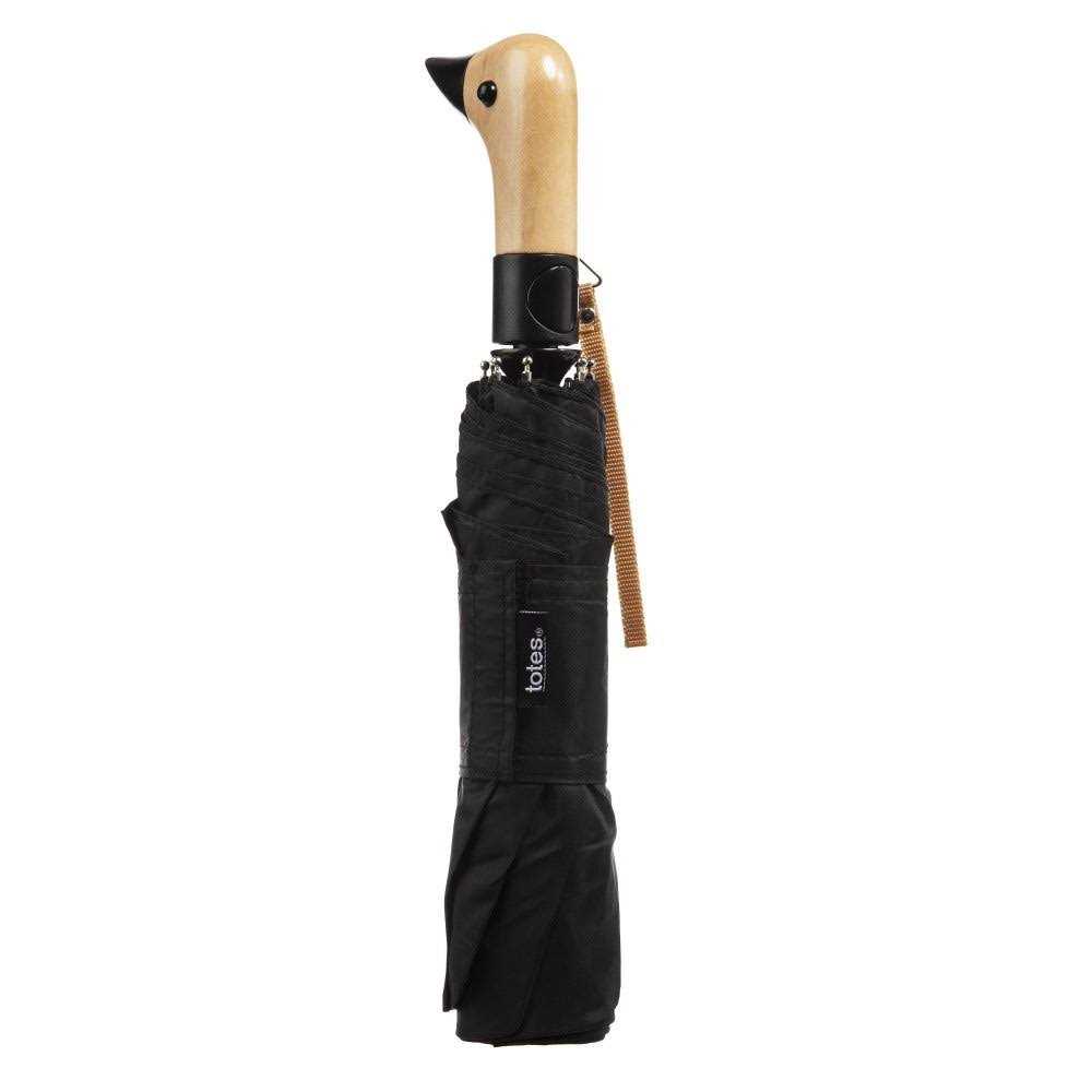 Totes Wooden Duck Handle Auto Open Umbrella - Image 3