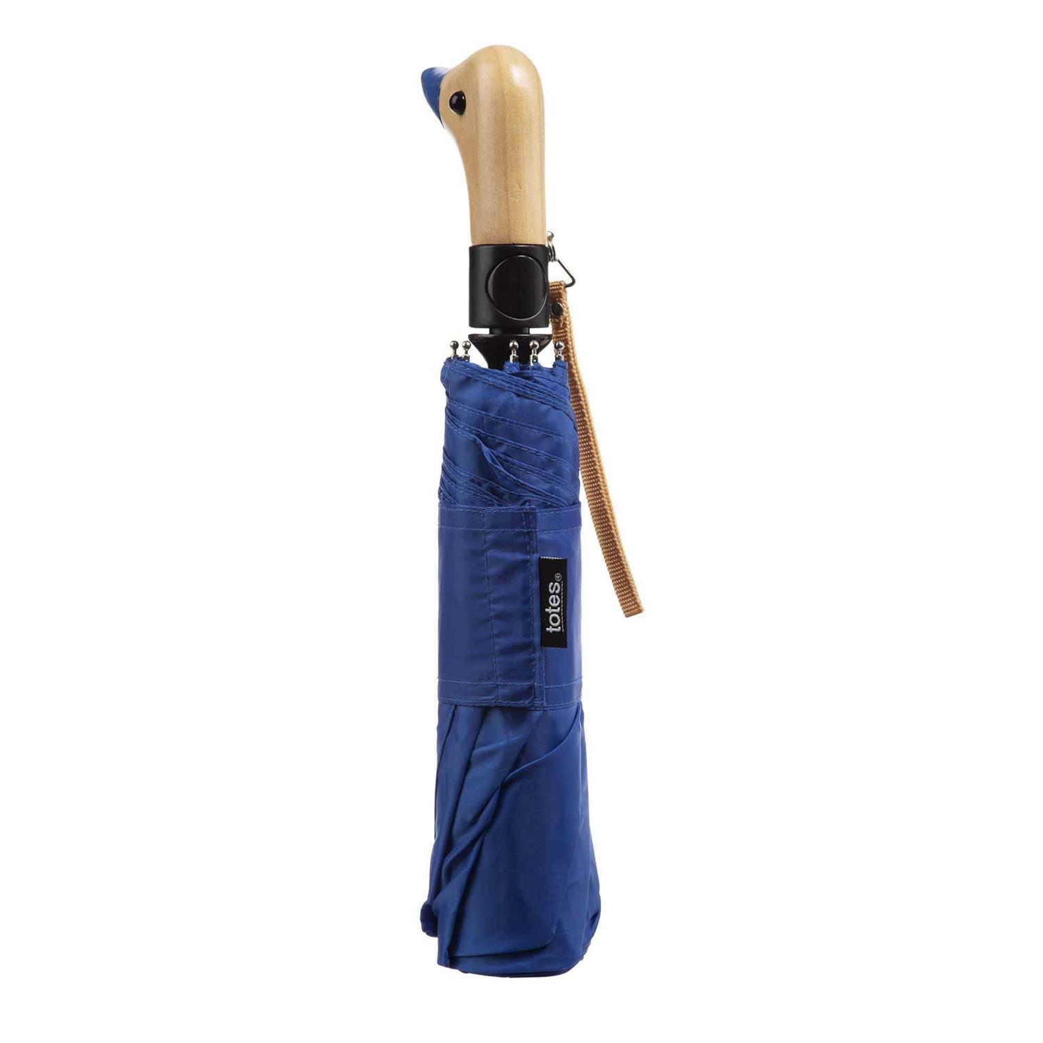 Totes Wooden Duck Handle Auto Open Umbrella - Image 4
