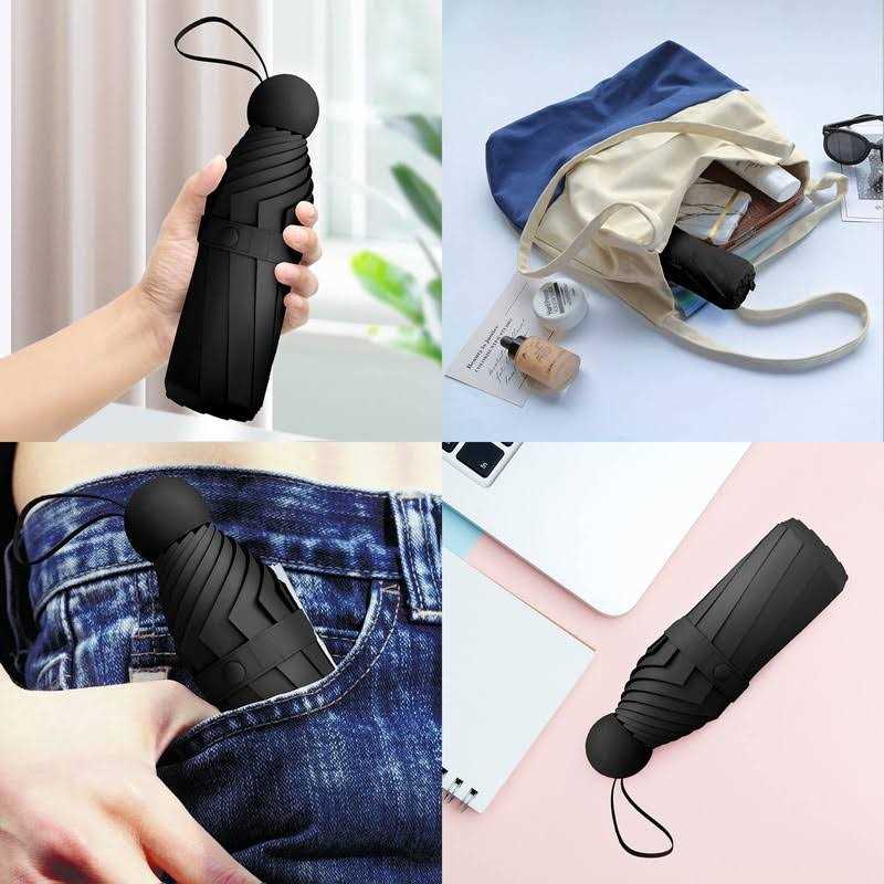Trenovo Travel Umbrella Mini Folding Compact Umbrella with Case 8 Ribs Lightweight Portable Umbrella - Image 5