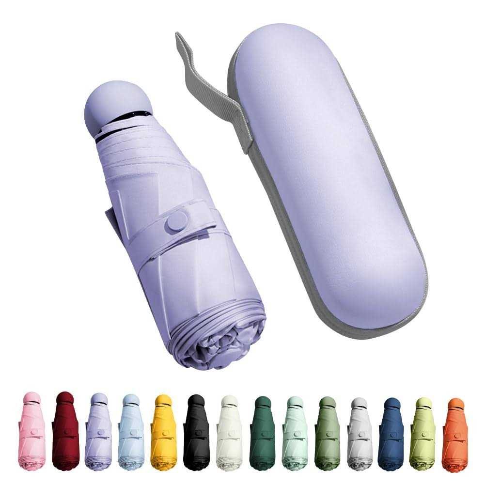 Trenovo Travel Umbrella Mini Folding Compact Umbrella with Case 8 Ribs Lightweight Portable Umbrella