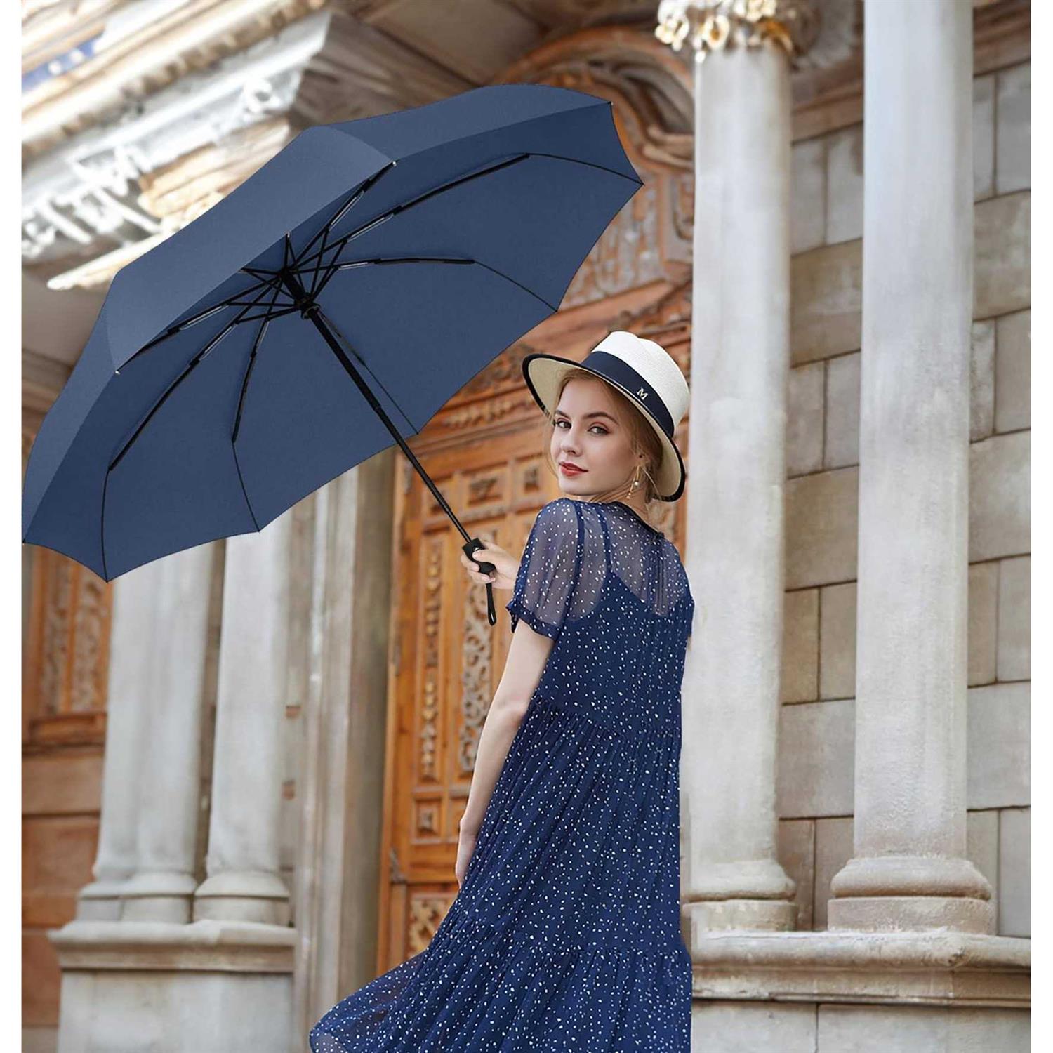 SIEPASA Two Packs Auto Open & Close Small Travel Umbrella Compact for Backpack-Umbrellas for Rain - Image 3