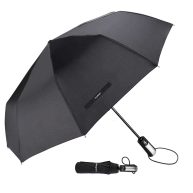 TradMall Travel Umbrella Windproof with 46 Inches Large Canopy 10 Reinforced Fiberglass Ribs Ergonomic Handle Auto Open & Close