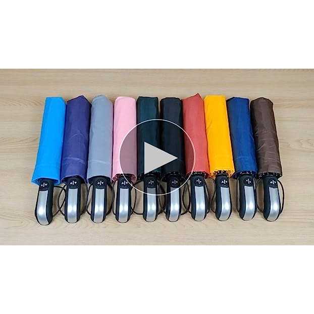 TradMall Travel Umbrella Windproof with 46 Inches Large Canopy 10 Reinforced Fiberglass Ribs Ergonomic Handle Auto Open & Close - Image 2