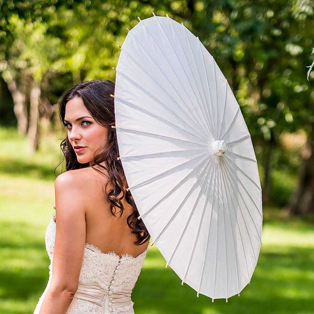Weddingstar Pretty Paper Parasol With Bamboo Handle - Image 2
