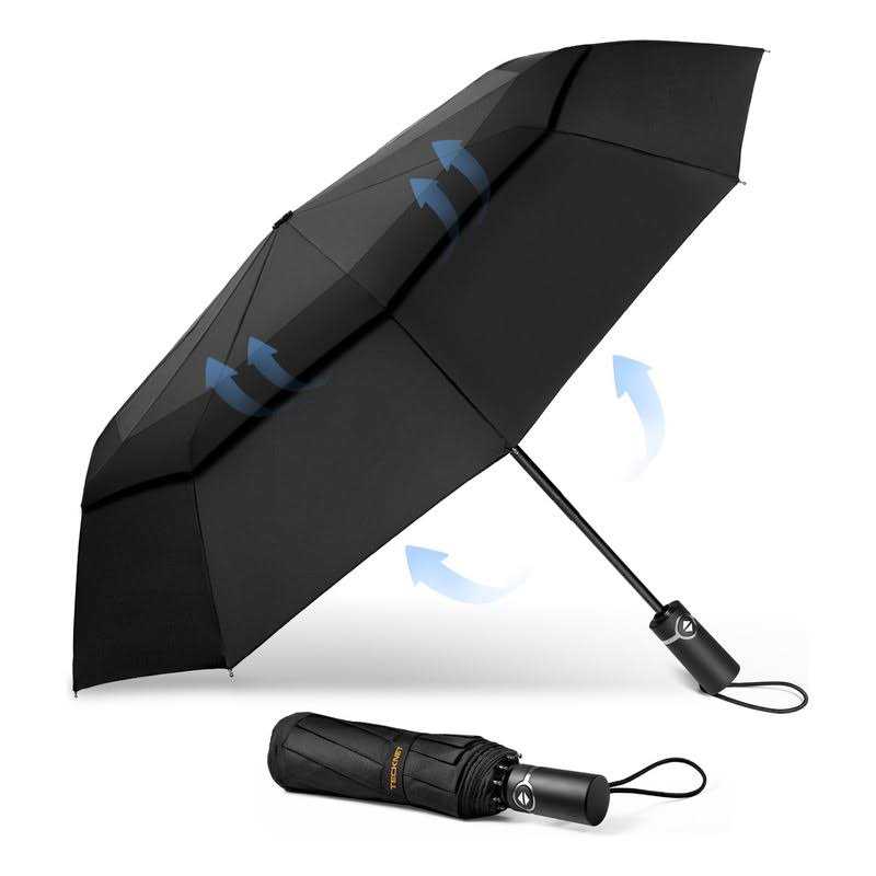 TECKNET Windproof Umbrella for Rain Large Travel Folding Umbrella