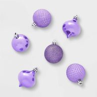 Wondershop Shatter-Resistant Textured Plastic Christmas Tree Ornament Set 20pc