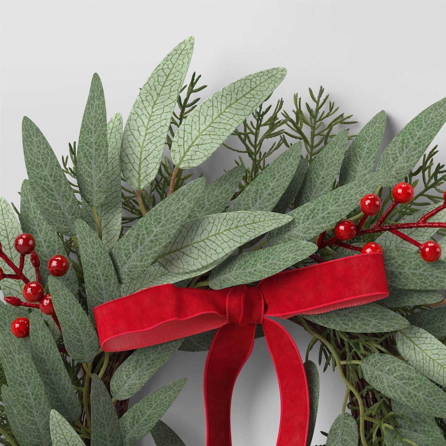 Threshold Textured Christmas Stocking with Tassel Red - Image 2