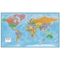 Swiftmaps 24h x 36w World Premier Wall Map Poster Mural